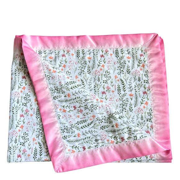 Hand Crafted Other - Hand Crafted Baby Blanket Colorful Floral Soft Flannel Blanket Satin Binding